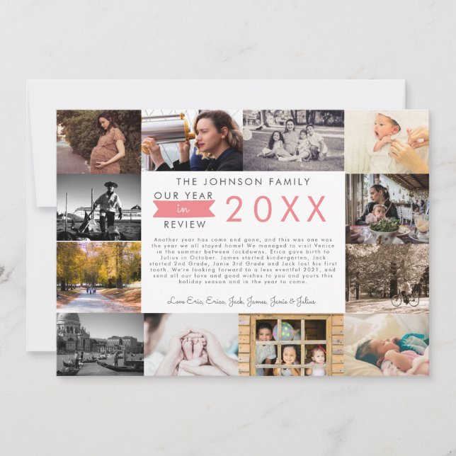 Vilket år i Helgdag Granska fotokollage Julkort (Framsida)