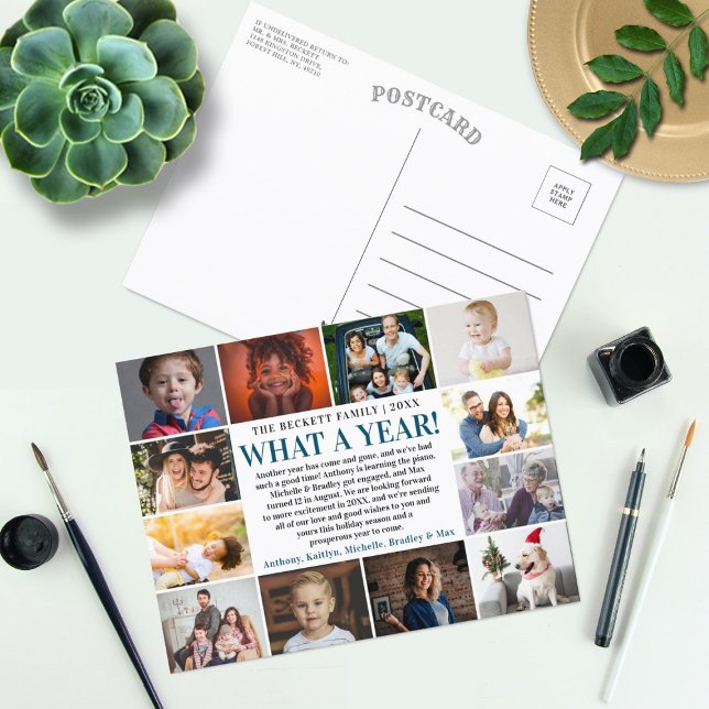 Vilket år i recension 12 Photo Collage Helg Vykort (Skapare uppladdad)