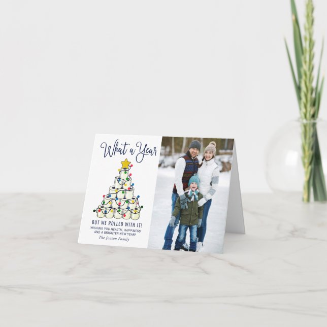 Vilket år jul 2 Photo Hälsning? Kort (Framsida)