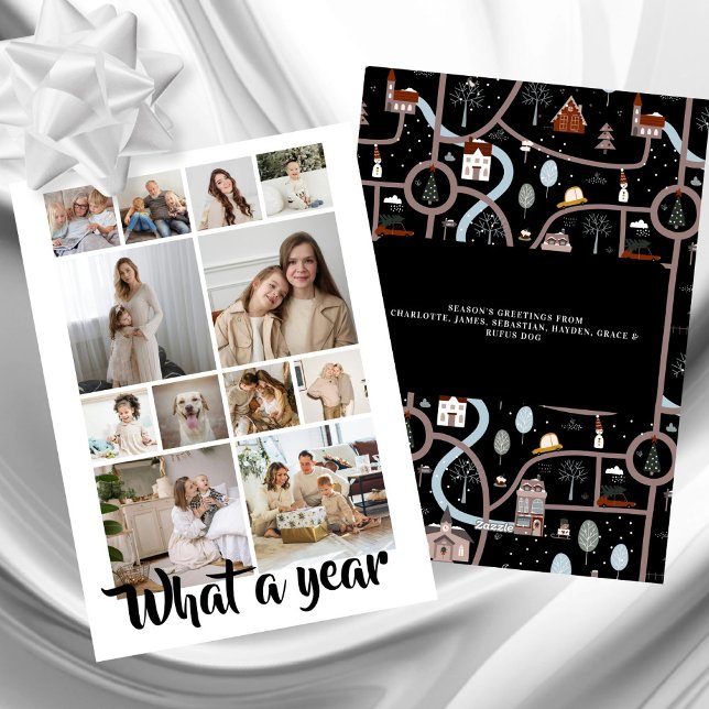 Vilket år Vilken Roligt fotopilen Personlig? Julkort (What a Year What Fun Photo Christmas Personalized Holiday Card by Ricaso. Add 12 photographs
)