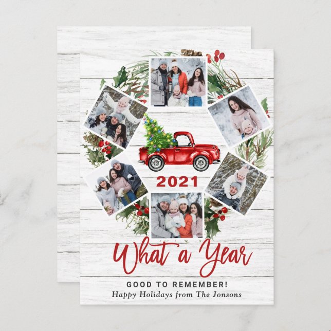 Vilket årligt jullrött Lastbil 6-foto Vykort (Fram/baksida)