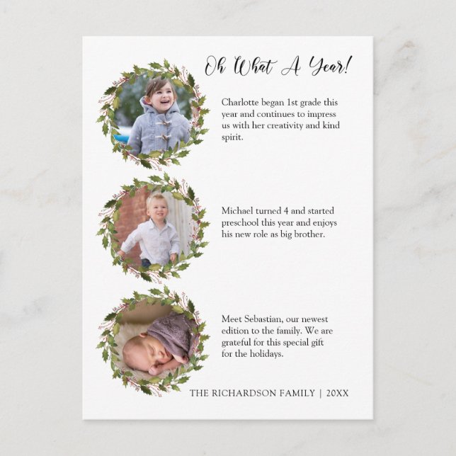 Vilket års vykort för fotokollage-Helgdag (Framsida)