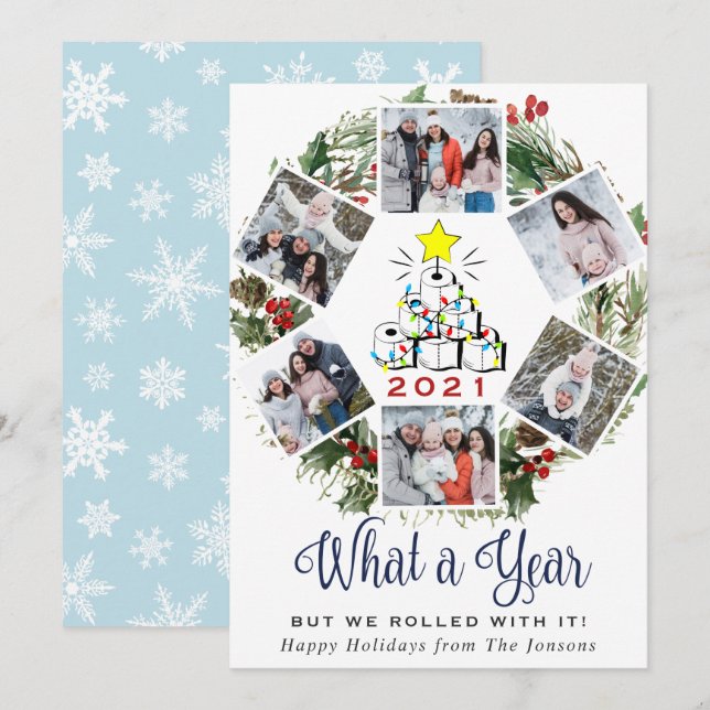 Vilket årtal 2021 Juli Röda gården Lastbil 6 foto Julkort (Fram/baksida)