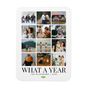 Vilket ettårigt fotokort för familjen Helgdag Card Magnet