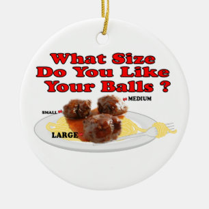 Vilket format gillar du dina bollar? (Meatballs) Julgransprydnad Keramik