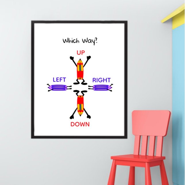 Vilket håll? Riktningaffisch för barn Poster (Skapare uppladdad)