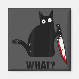 Vilket kattmord med knivar skräckkatthalloween magnet