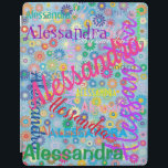Vilket Namn-kollage iPad-smart hölje som helst iPad Skydd<br><div class="desc">Ipad cover lämnar utan tvivel om vem det är tillhör att göra! Omslaget har en färgstark, giftig utformning där namn som du väljer visas i många olika typsnitt och färg. Namn visas över en blå bakgrund med färgstarka blommor. Omslaget levereras med ett urval av iPad-versioner. Perfekt till skolan eller en...</div>
