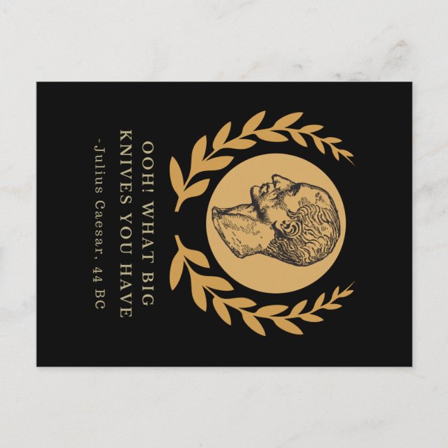 Vilket stort Knivar du har - Julius Caesar Vykort (Framsida)