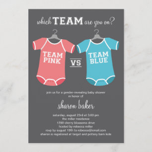 Vilket team? Gender Visa babyskor Inbjudningar