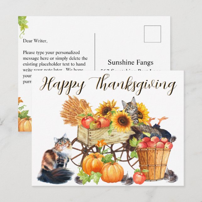 Vilket Turkiet? Ocent, Happy thanksgiving, P Vykort (Fram/baksida)
