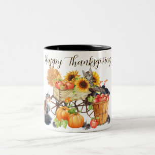 Vilket Turkiet? Oskyldiga katter, Happy thanksgivi Två-Tonad Mugg