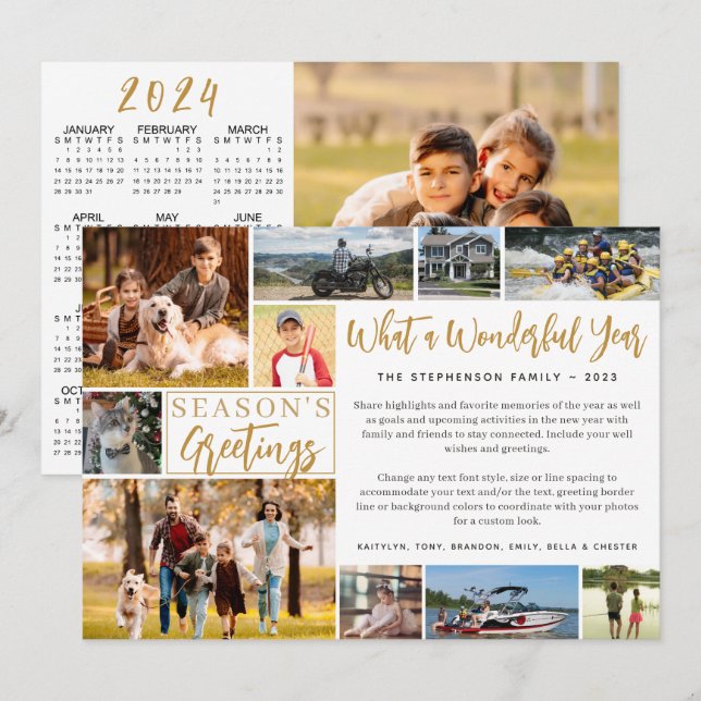 Vilket underbart år 11-foto 2024-kalender julkort (Fram/baksida)