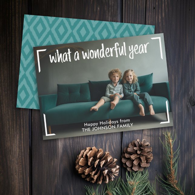 Vilket underbart år - Julfoto Julkort (Modern Holiday Greeting Card with Large Photo)
