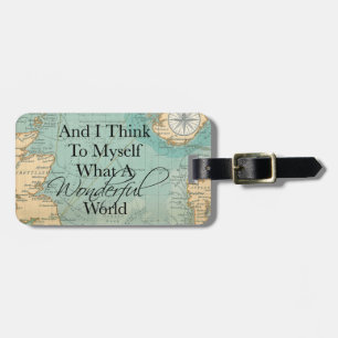 Vilket underbart World Luggage Tag - Vintage Karta Bagagebricka