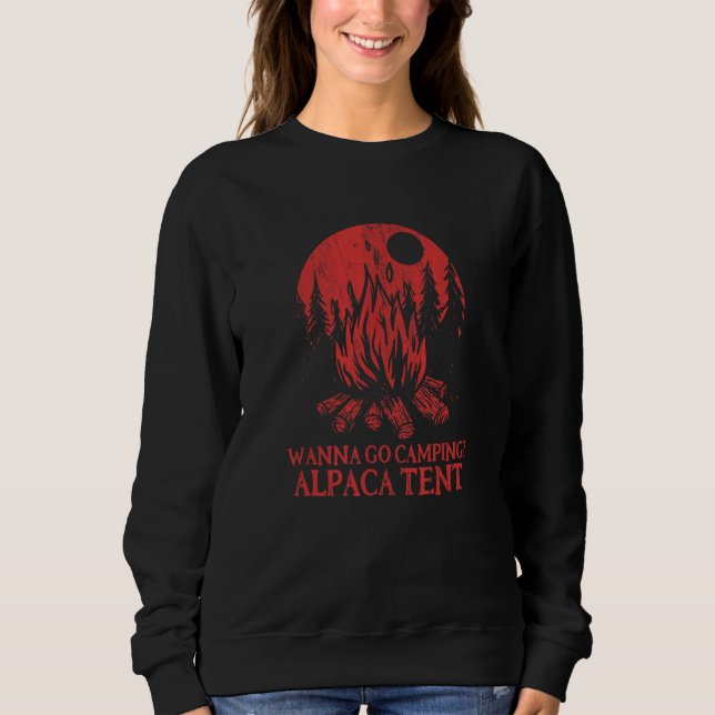Vill åka camping Alpacka tält Camper  Camp Humor F T Shirt (Framsida)