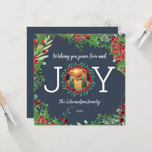 Vill att du ska få fredens Kärlek Joy-fotojulkort