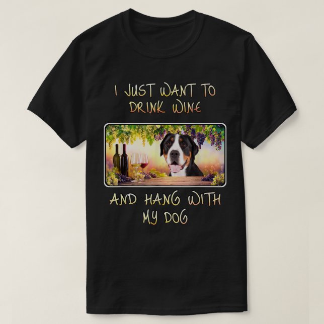Vill bara dricka Vin och hålla Underbarare schweiz T Shirt (Design framsida)