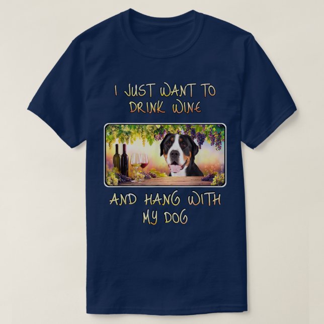 Vill bara dricka Vin och vänta Underbarare schweiz T Shirt (Design framsida)