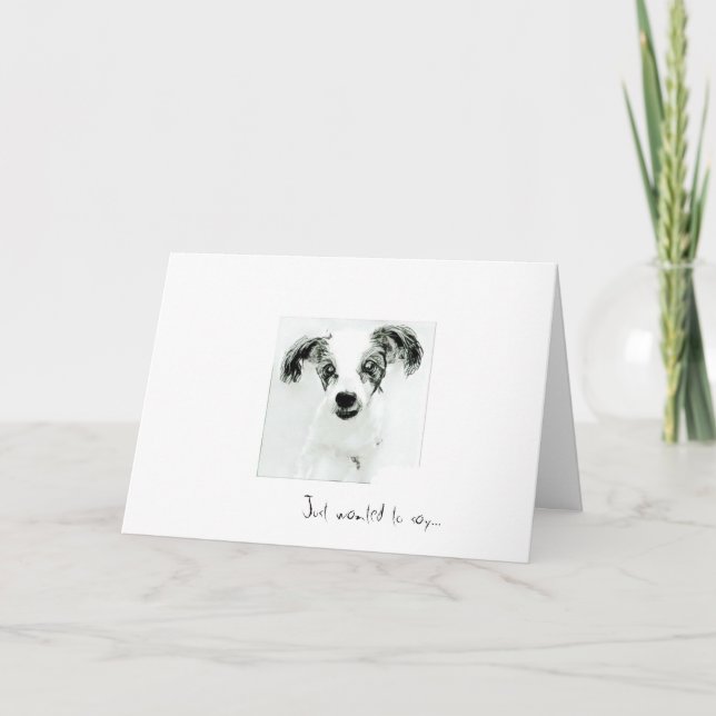 Vill bara säga Grattis Söt Hund Kort (Framsida)