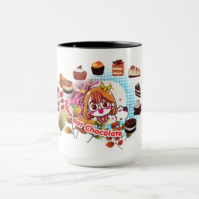 Vill du äta choklad Cake Mugg (Center)