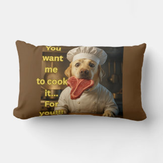 “Vill du att jag lagar det?” Rolig design med hund Lumbarkudde