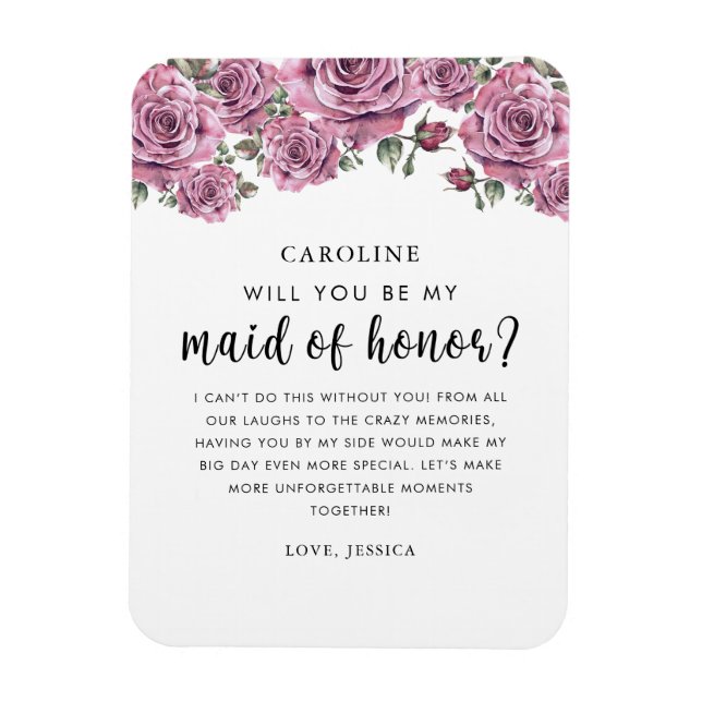 Vill du bli min hedersjungfruförfrågan magnet (Vertikal)