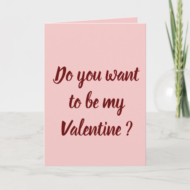 Vill du bli min Valentine? Helgkort (Framsida)