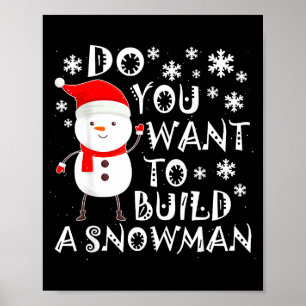 Vill du bygga en snöman Söt snöman Chris Poster