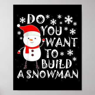 Vill du bygga en snöman Söt snöman Chris Poster