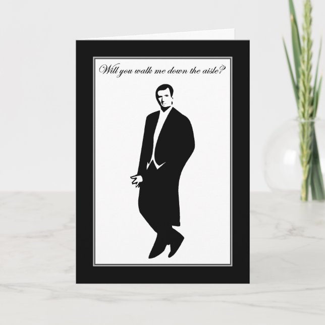 Vill du gå med mig nedför gången? Bröllopskyrka Inbjudan (Framsida)