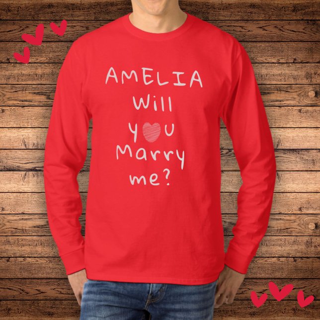 Vill du gifta dig med mig Heart Red Romantic Frier T Shirt (Skapare uppladdad)