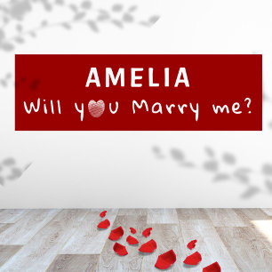 Vill du gifta dig med mig Heart Red Romantic Propo Poster