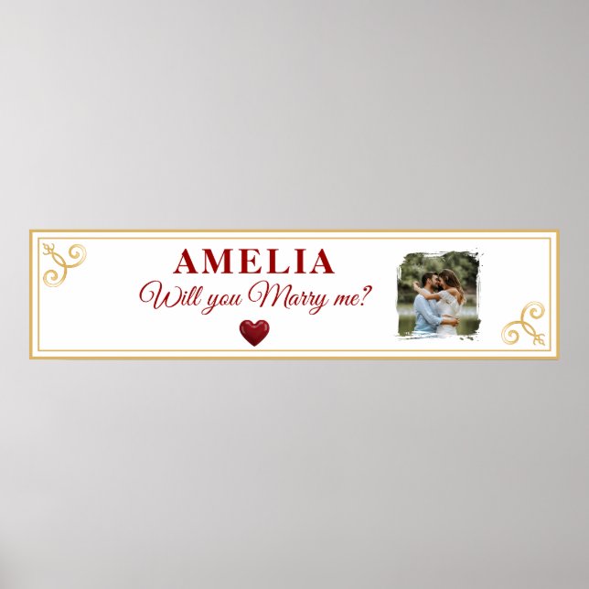 Vill du gifta dig med mig Hjärtar Romantiskt Försl Poster (Framsidan)