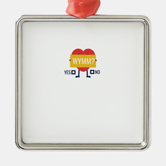 Vill du gifta dig med mig? julgransprydnad metall (Framsidan)