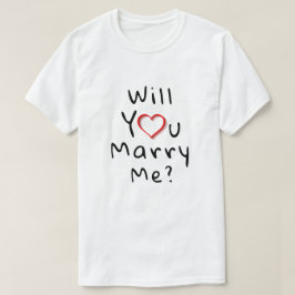Vill du gifta dig med mig? Red Romantic Heart T Shirt