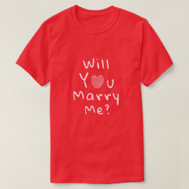 Vill du gifta dig med mig? Red Romantic Heart T Shirt