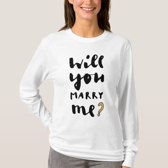 Vill du gifta dig med mig? t shirt (Framsida)