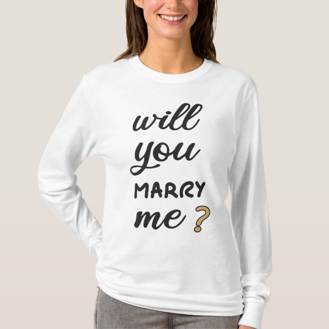 Vill du gifta dig med mig? t shirt (Framsida)