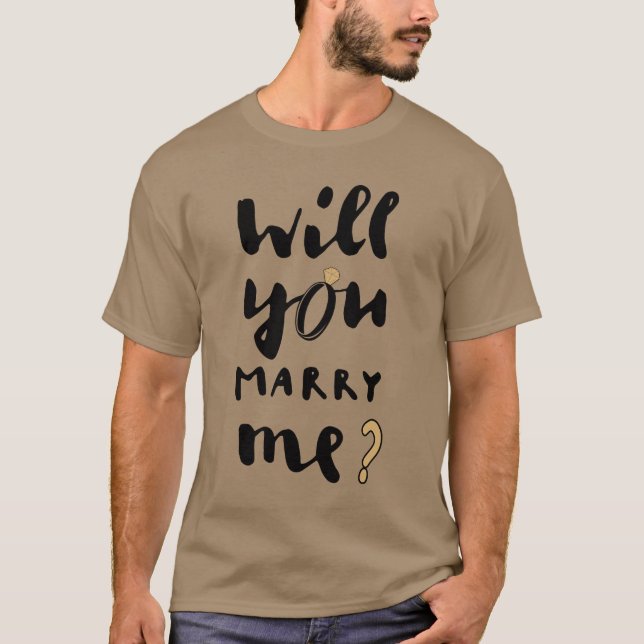 Vill du gifta dig med mig t shirt (Framsida)