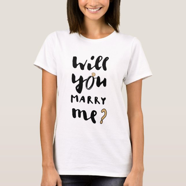 Vill du gifta dig med mig t shirt (Framsida)