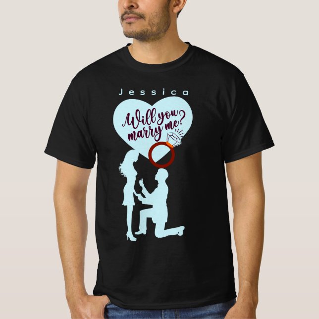 Vill du gifta mig med det anpassade namnet Gifterm T Shirt (Framsida)