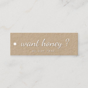 Vill du ha älskling? Märkrn guld Drip Honeybee Bib Mini Visitkort