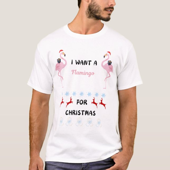 Vill du ha en flamingo-Manar-Roligt T-shirt (Framsida)