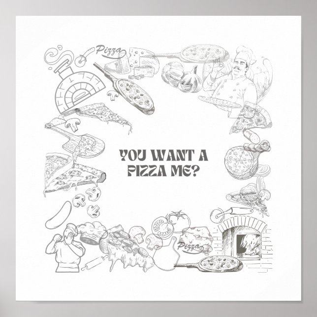 Vill du ha en Pizza Me? Väggkonst (Framsidan)