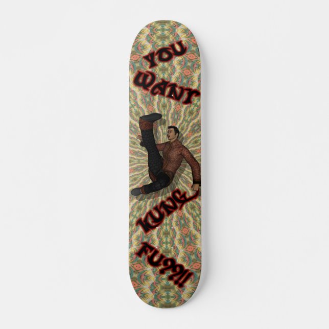 Vill du ha Kung fu?! Skuggbord Skateboard Bräda 20 Cm (Framsida)