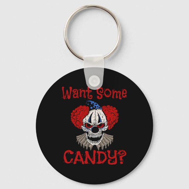 Vill du ha lite godis-Scary Distress Evil Clown Ha Nyckelring (Framsida)