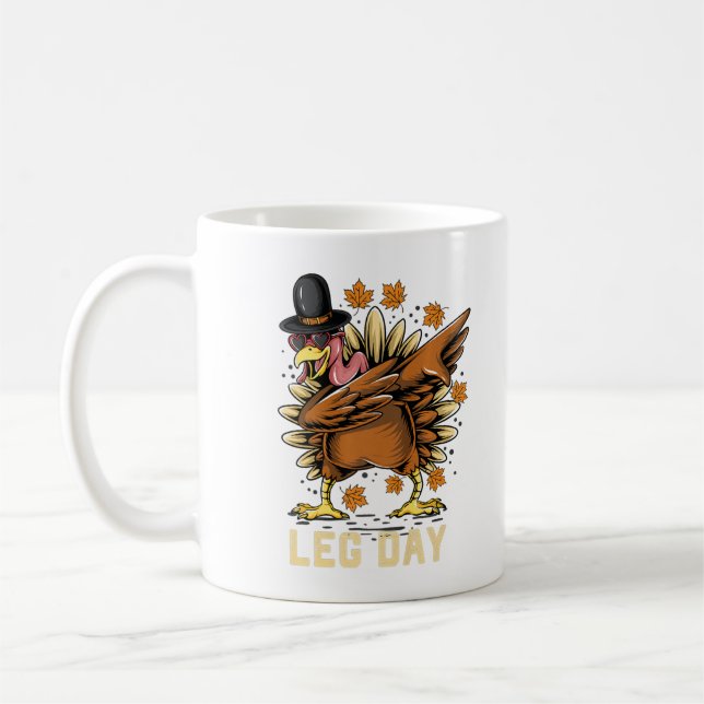 Vill du ha min ben Leg Day Thanksgiving Dabbing? Kaffemugg (Vänster)
