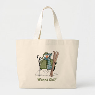 Vill du ha Ski? Penguin Tees och Gifts Jumbo Tygkasse