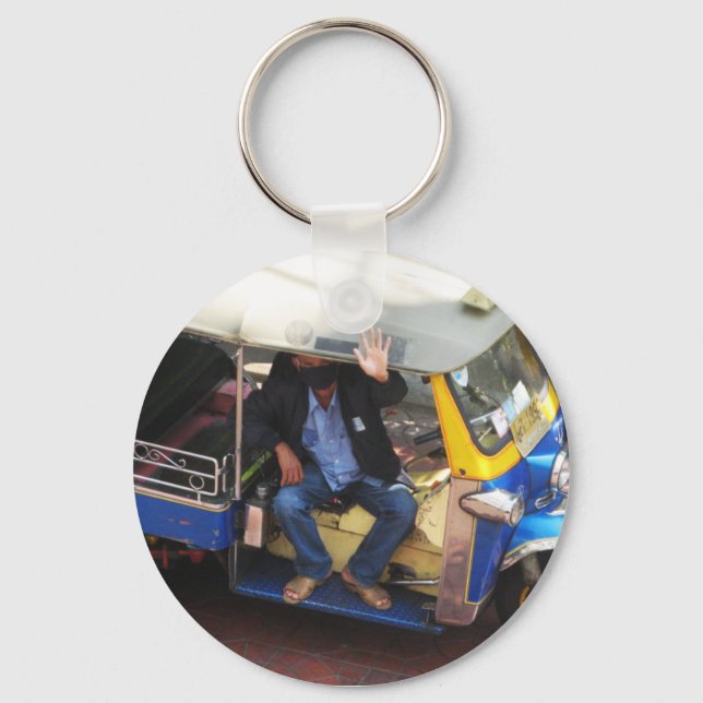 Vill du ha TAXI TUK-TUK? .. Bangkok, Thailand Nyckelring (Framsida)